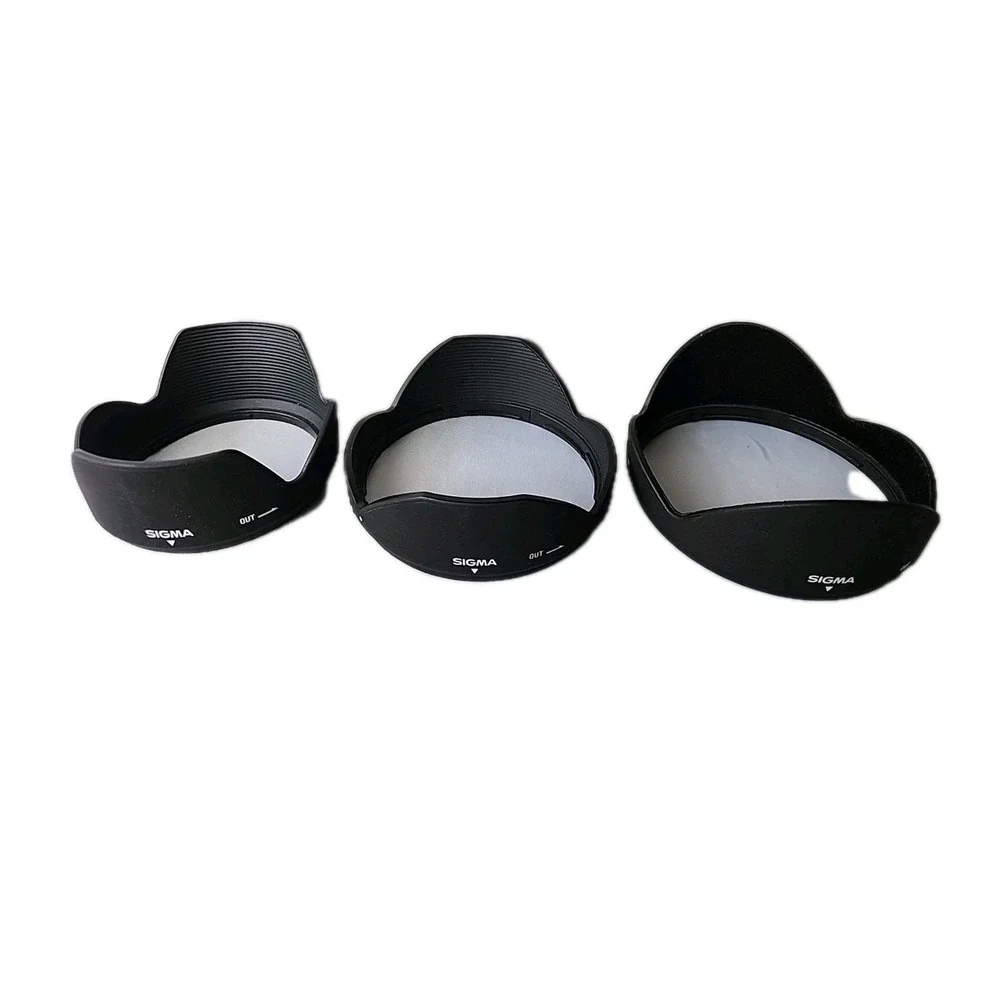 Lot 3 Sigma Camera Lens Hoods‎ OEM Wide-Angle & Standard *See Measurements Black